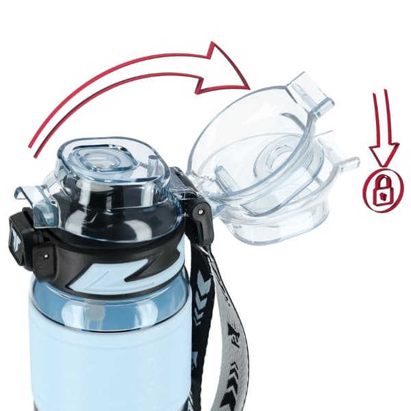 Tritan vattenflaska 1000ml med mätkopp - blå