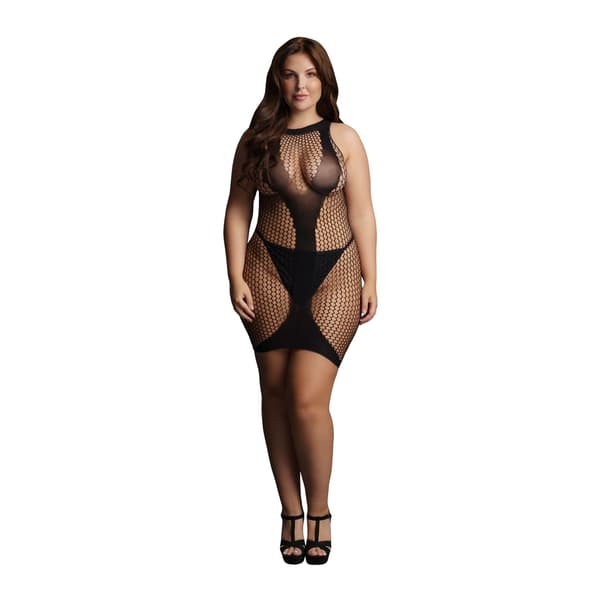 Le desir Plus Size V-hals minikjole
