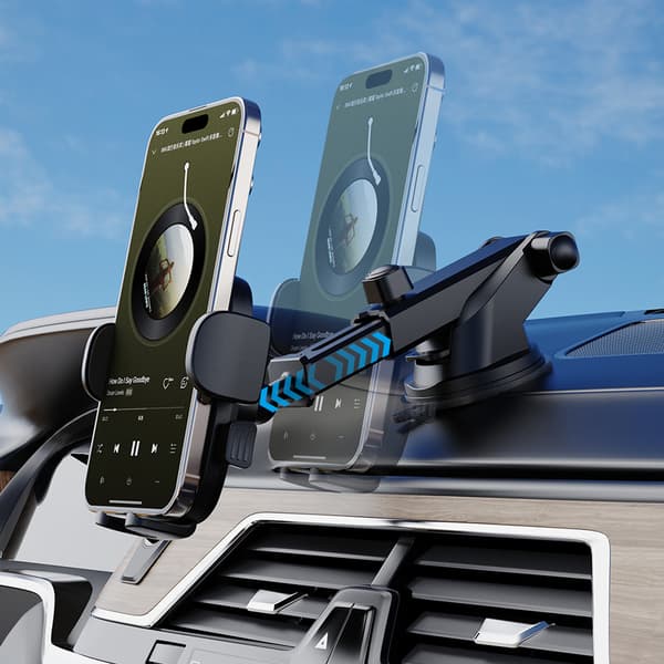F2N+ Bilholder til Smartphone med Sugekop, Gravity, 360 Grader - Sort