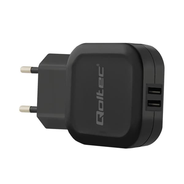 Qoltec 12W 5V 2.4A 2xUSB vægoplader