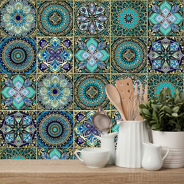 Selvklæbende PVC-patchwork-paneler, sæt med 10 tapeter 20x20 cm ZM-06-013
