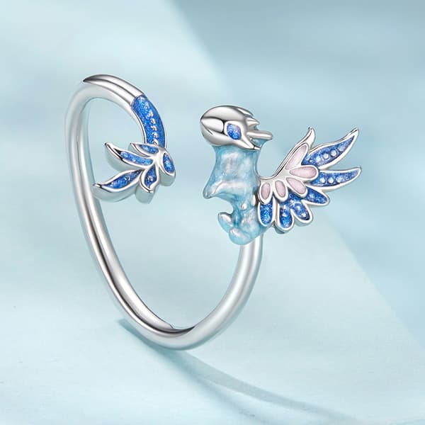 Silverring Justerbar Sagodrakring 925 Silver Trusky