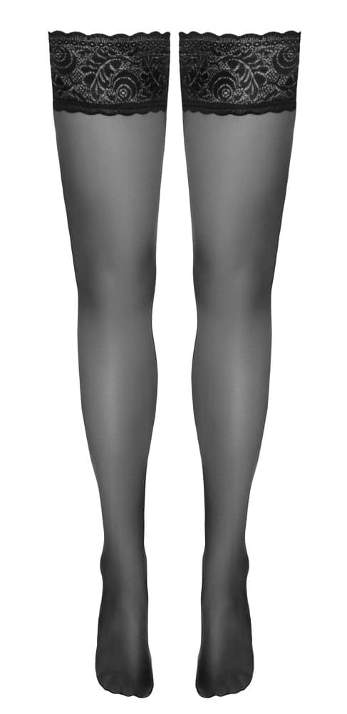 Cottelli LEGWEAR Eleganta svarta strumpor med vacker spets 3