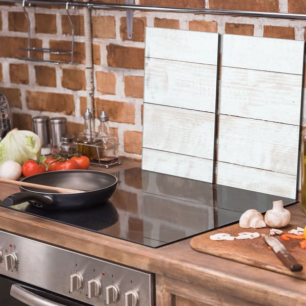 Skyddsplatta i glas för kamin 2x30x52 Trä