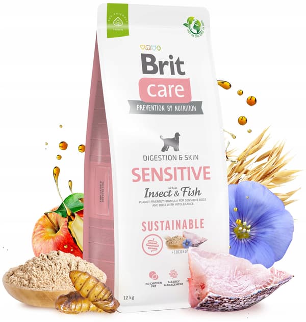 Brit Care Sustainable Sensitive Insect Fish tørfoder til hunde 12 kg