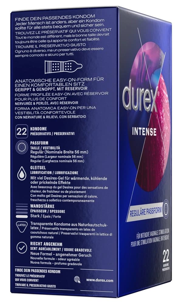 Durex Ribbed Mint Intense Orgasmic Kondomit 22 kpl