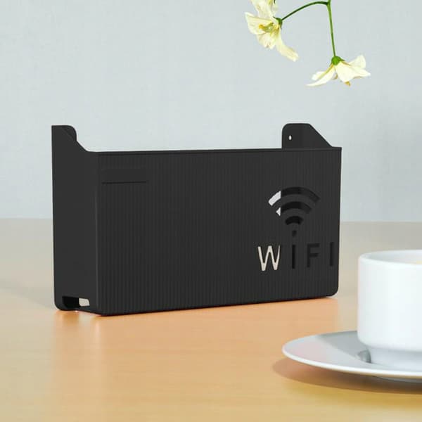 Væggfæste og vægghylla til Wi-Fi-router Switch, sort