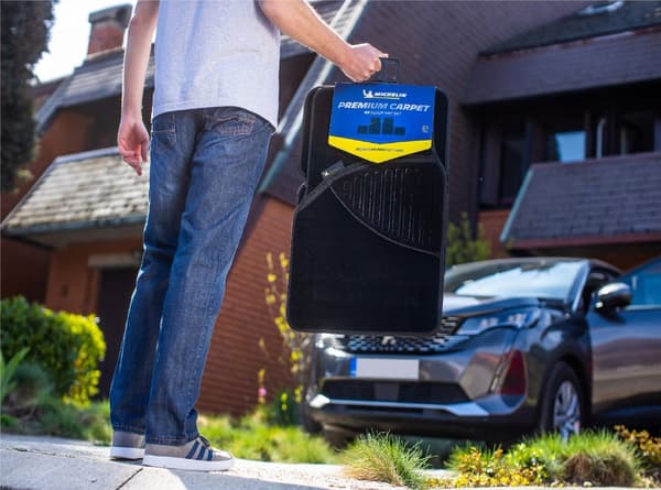 MICHELIN Tekstil Måtter 4 Stykker Sæt Sorte Æstetiske og Komfortable