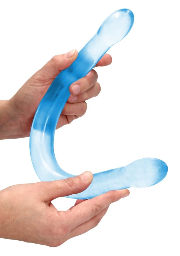 Realrock Crystal Clear Dubbeldildo 42 cm Blå
