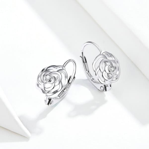 Pendientes de plata rosa Pendientes de plata 925