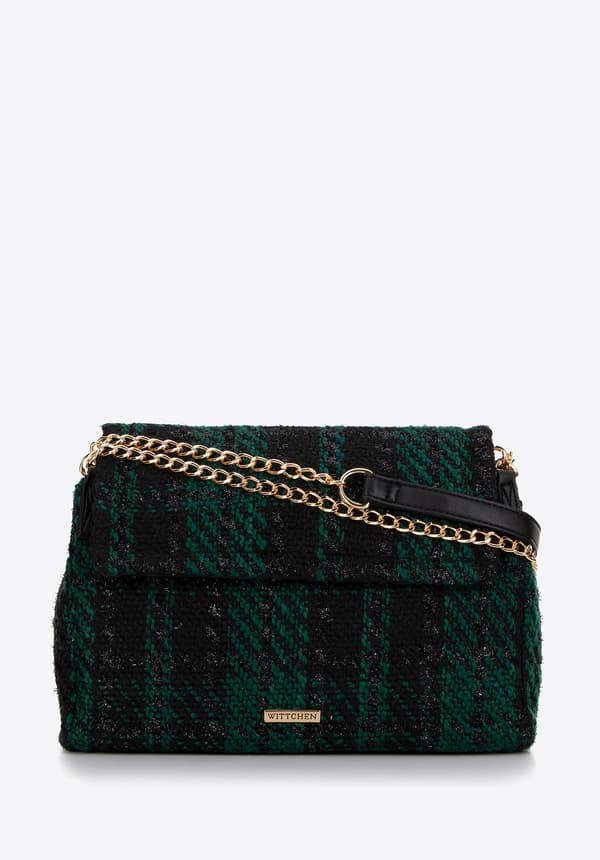 Wittchen Dame Bouclé Messenger Taske i Sort og Grøn Polyester