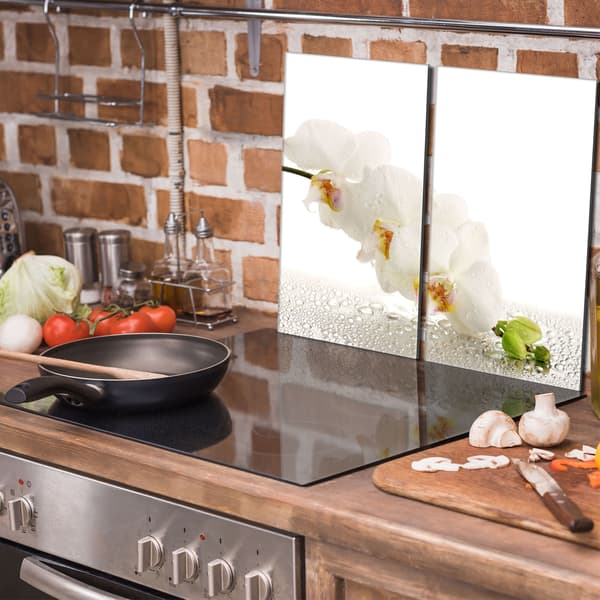 Lasinen suojalevy liedelle 2x30x52 Orchidea