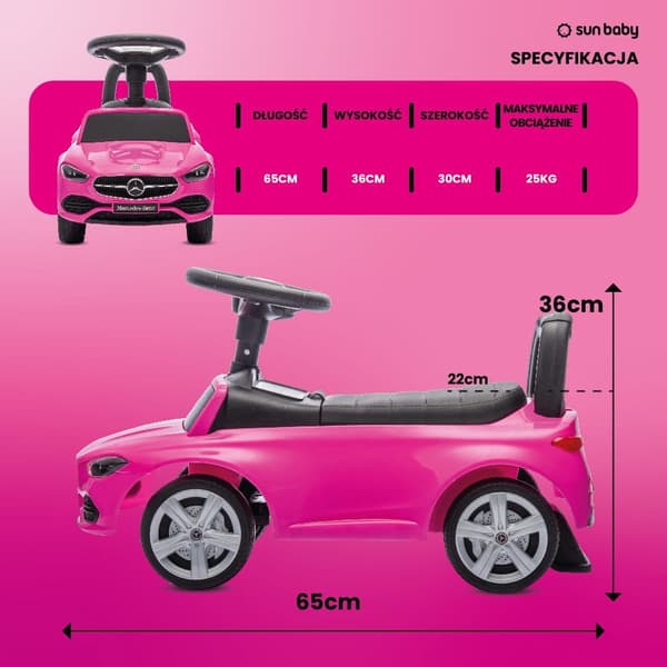 Kørestol til børn Mercedes C-Klasse pink
