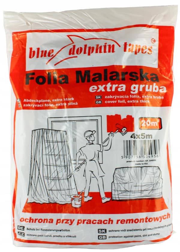 SININEN DELFIINI Extra Paksu Maalausfolio 4x5m