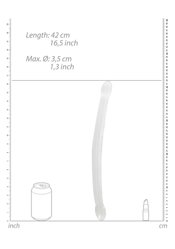 Realrock Crystal Clear Dubbeldildo 42 cm Transparent