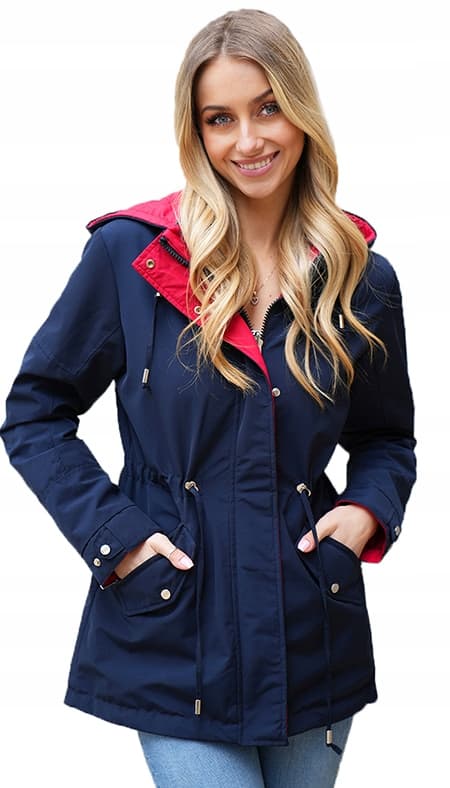 DOBBELTSIDIGT FJERPARKA MED HÆTTE 3 FARVER Transitional S Sort