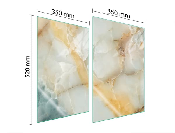 GLASSKYDDSPLATTA FÖR KÖK 2x35x52 MARMOR