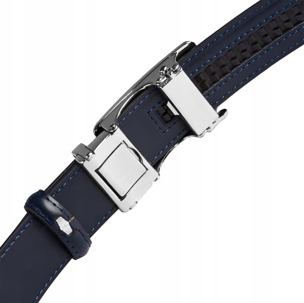 C35-BL NAVY 120 ELITE herrelæderbælte + CERTIFIKAT