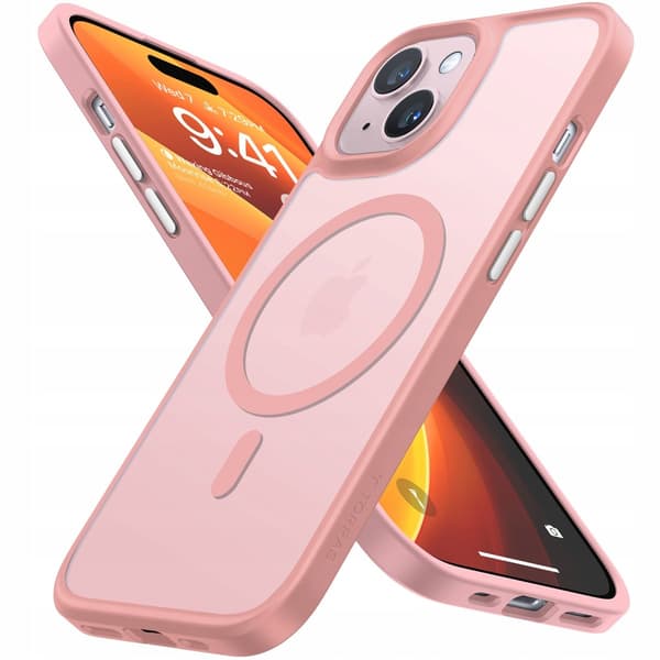 MAT MAGNETISK ETUI TIL MAGSAFE TIL IPHONE 15 + GLAS matsejf02_PINK