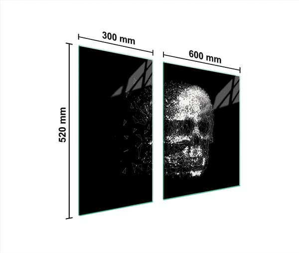 GLASBESKYTTELSESPLADE TIL KOMFUR 90x52 SKULL