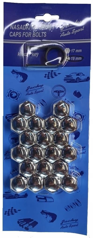 Hjulboltkapsler 19 mm krom 20 stk