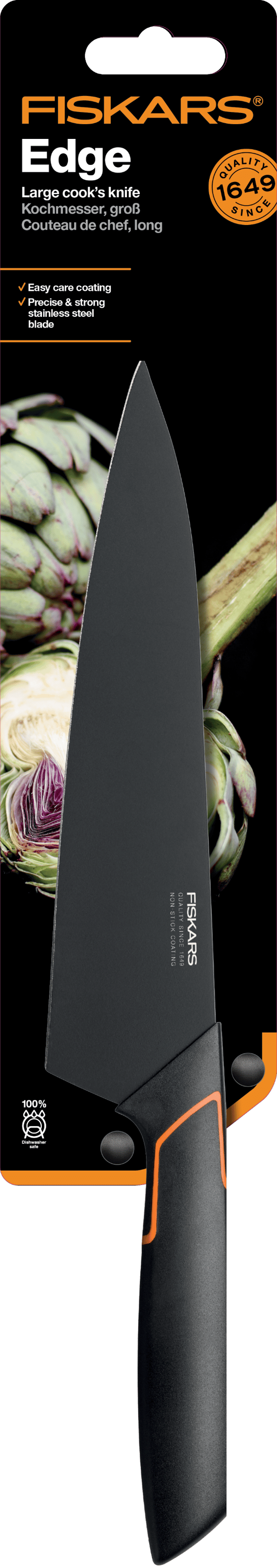 FISKARS EDGE Kockkniv för att hacka grönsaker och kött, vass, 19 cm