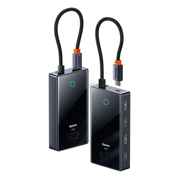 Keskitinjakaja USB-C - 4x USB-A - harmaa