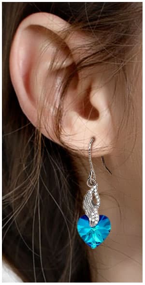 Pendientes de plata Pendientes de alas de corazón Plata 925