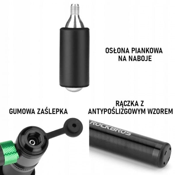 ROCKBROS mini CO2 cykelpumpe (42320001001) sort
