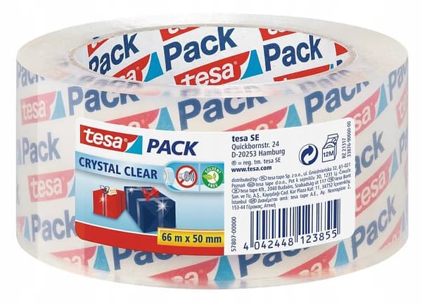 Tesa Crystal packtejp transparent 66 m x 50 mm