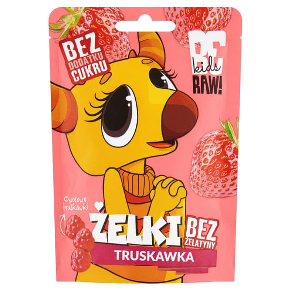 Var rå! Barn Strawberry Jelly Beans, sockerfri, 35 g