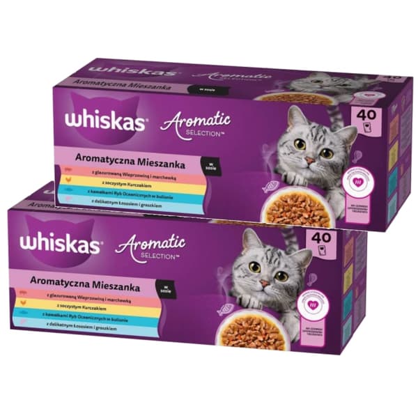Whiskas våtfoder för katter, blandade smaker, 80x85g