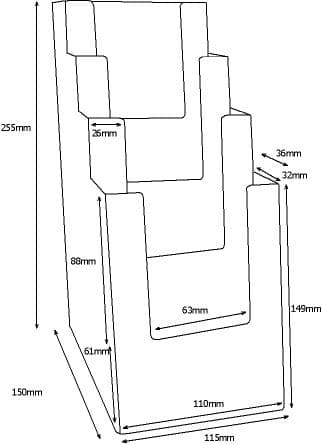 Skrivbordsstativ 4xDL (99x210mm)