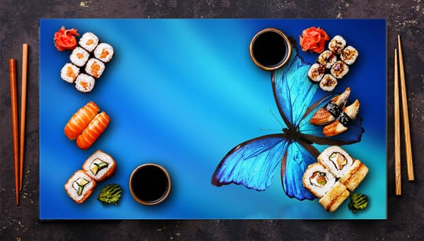 Lasinen suojalevy liedelle 90x52 Butterfly