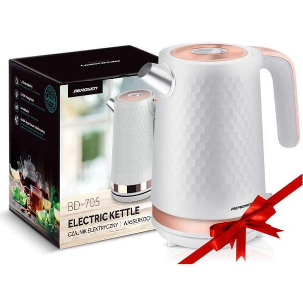 Vattenkokare 1,7l Berdsen BD-705 vit och koppar