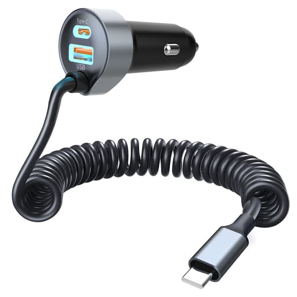 Billaddare 12V USB-C 65W | 2xUSB-C | USB-A | QC | PD