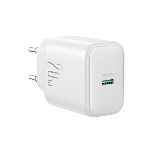 USB-C PD QC 20W Seinälaturi + 1m iPhone Lightning -kaapeli - Valkoinen