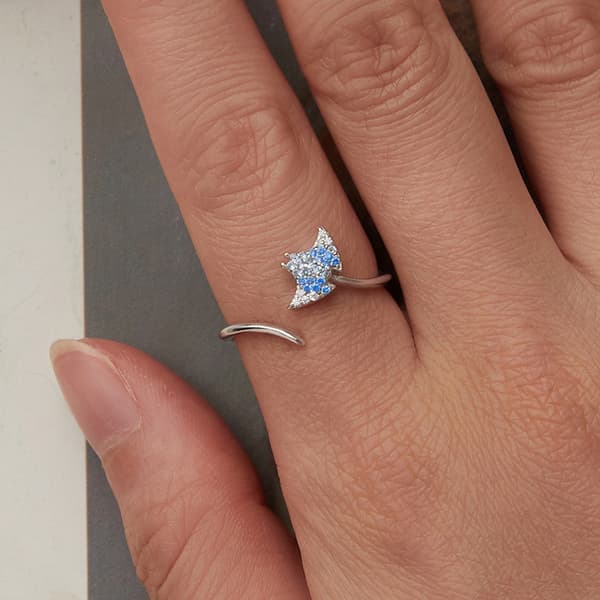 Sølvring Justerbar Stingray Ring 925 Sølv Trusky