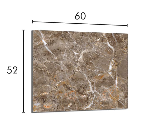 Glasbeskytter til komfur 60x52 Marmor