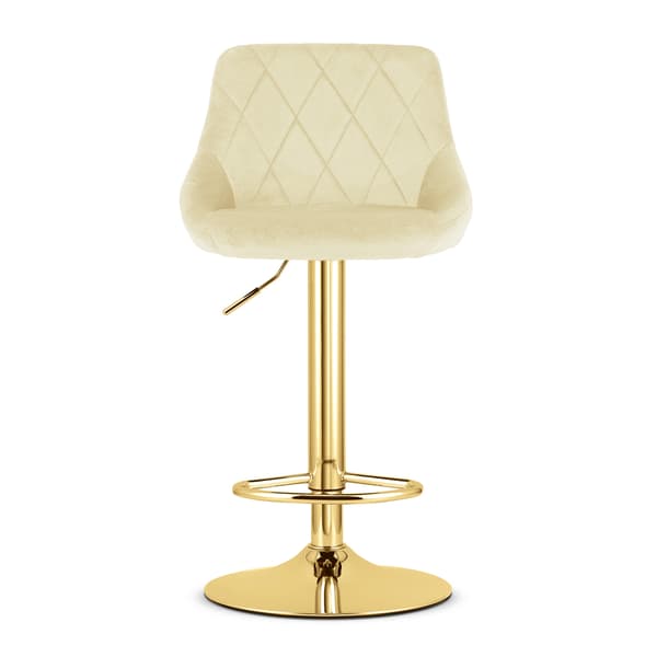 KAST pall - beige sammet / guldfärgad bas x 2