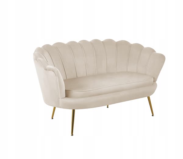 BEIGE SAMMETSSOFFA LJUS TVÅSITS SOFFA KLÄDD MÖBLER