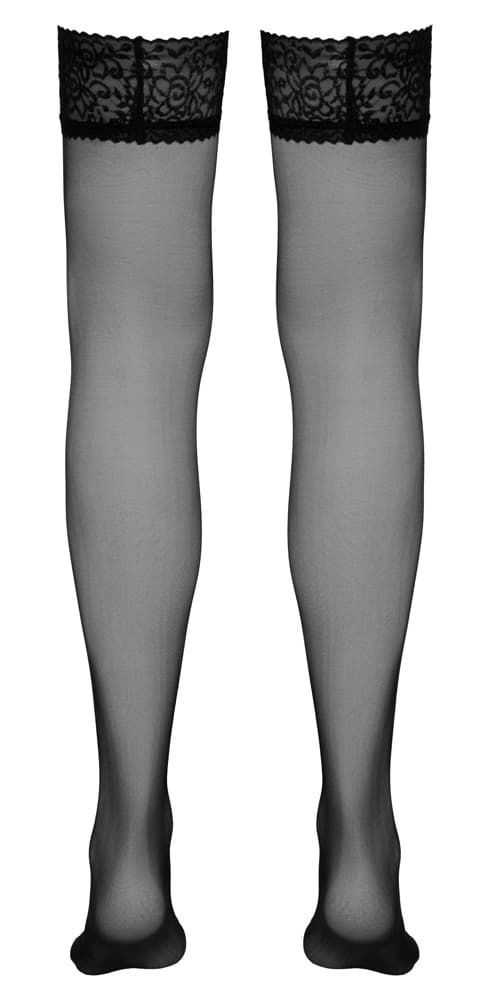 Cottelli LEGWEAR Sorte Klassiske Blondestrømper 4