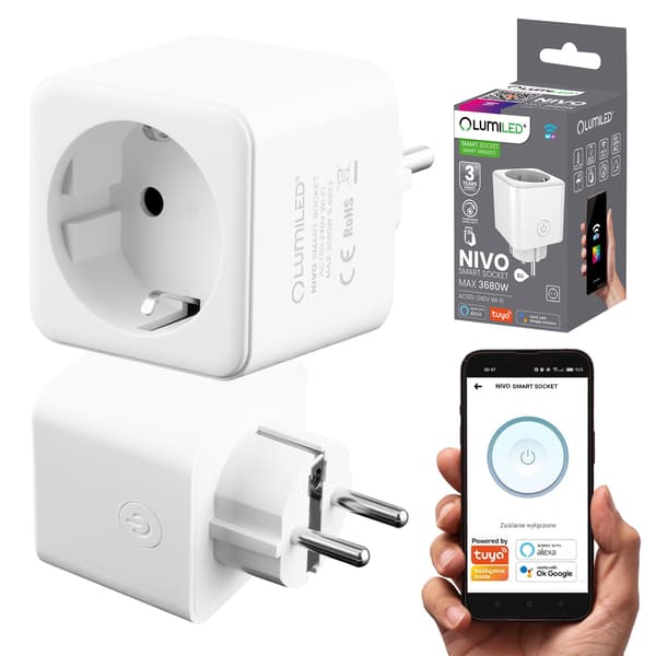Smart WiFi Socket Wattmeter Timer Programmerare TUYA SMART NIVO LUMILED