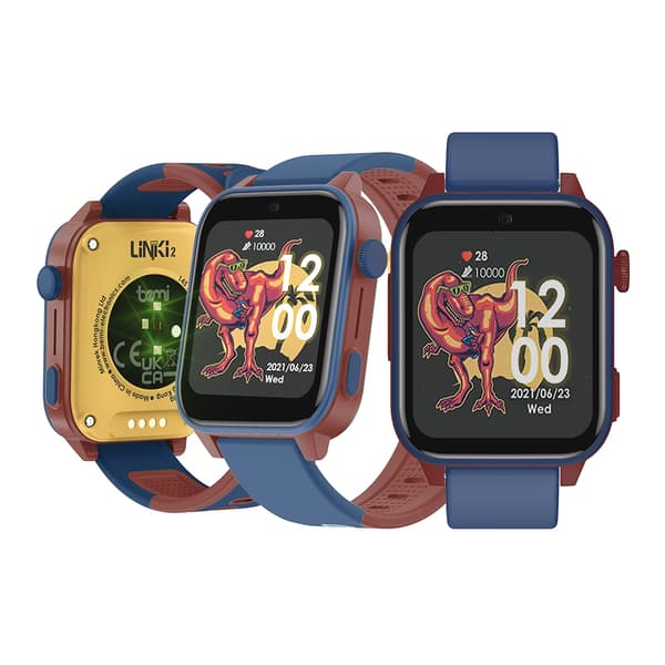 Bemi Linki2 4G LTE GPS LBS Smartwatch til børn, pulsmåler, termometer, blå