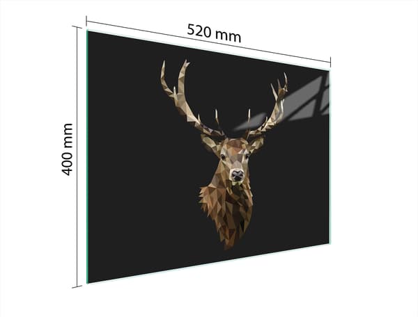 GLAS SKÆREBRÆT 52x40 HJORTE