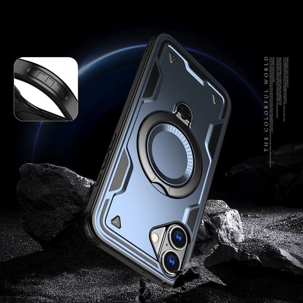 iPhone 16 Hybrid Armor Trendy MagSafe-etui - Blå