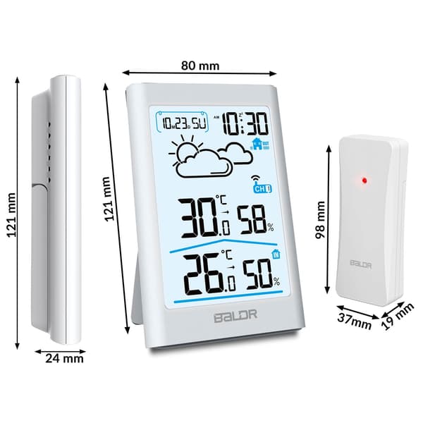 Vejrstation med display BD-911 hvid