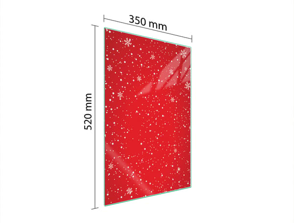 GLASSKÆREBRÆT 35x52 RØD