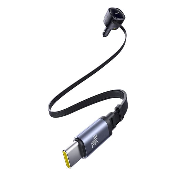 USB-C Biloplader med USB-C iPhone Lightning Kabel 90W - Sort