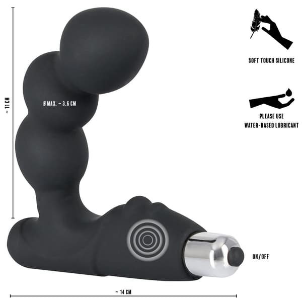 Rebel Curved Beaded Prostatastimulator Svart
